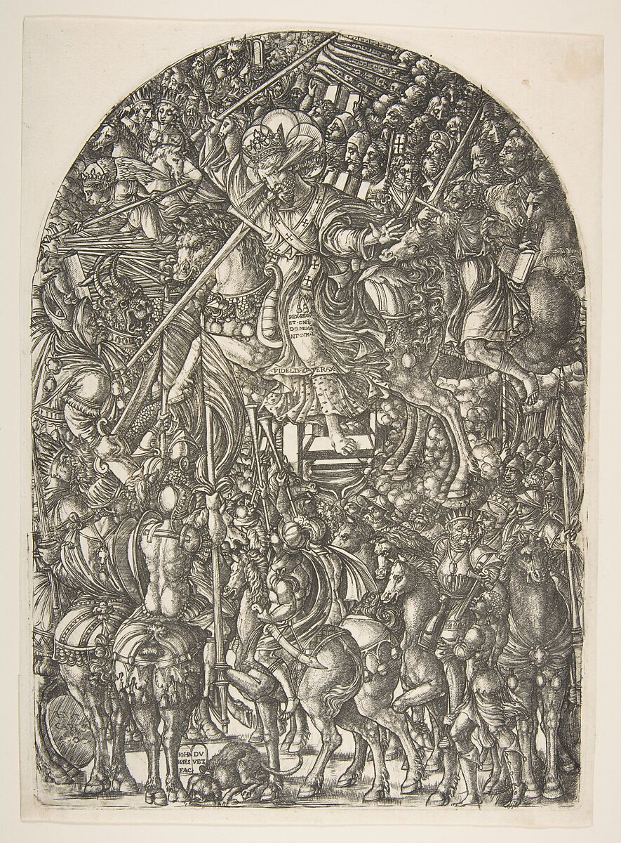 Christ mounted on a white Horse, from the Apocalypse, Jean Duvet (French, ca. 1485–after 1561), Engraving; second state of two 