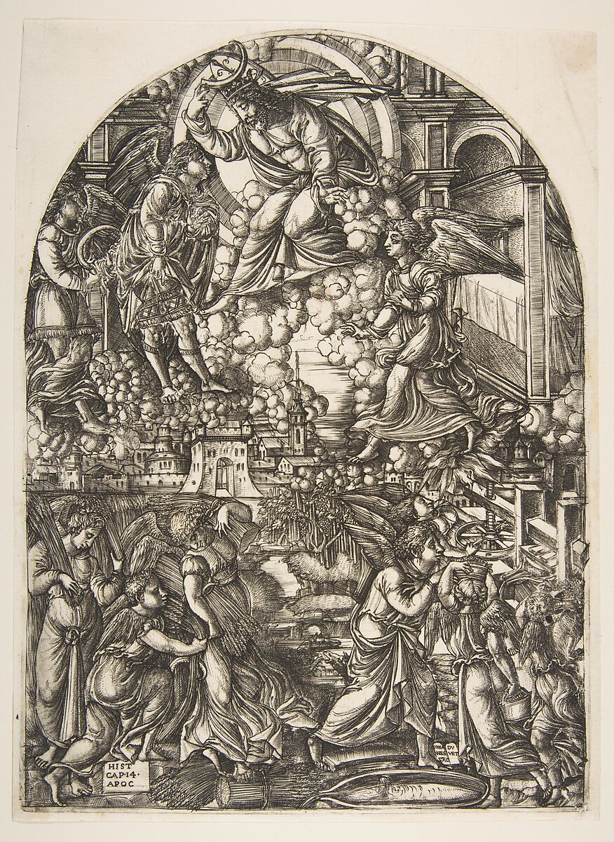 The Winepress of the Wrath of God, from the Apocalypse, Jean Duvet (French, ca. 1485–after 1561), Engraving; second state of two 