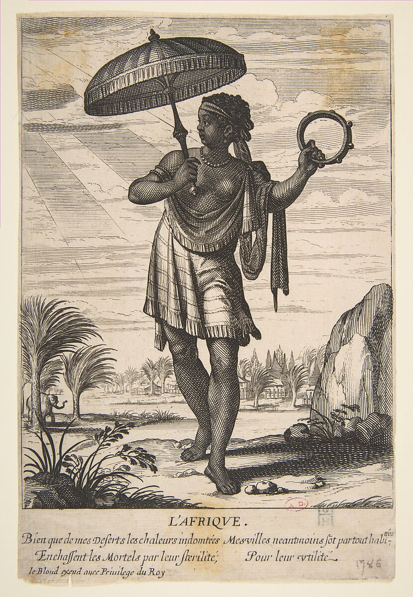 Allegory of Africa, from "The Four Continents", Abraham Bosse (French, Tours 1602/04–1676 Paris), Etching 