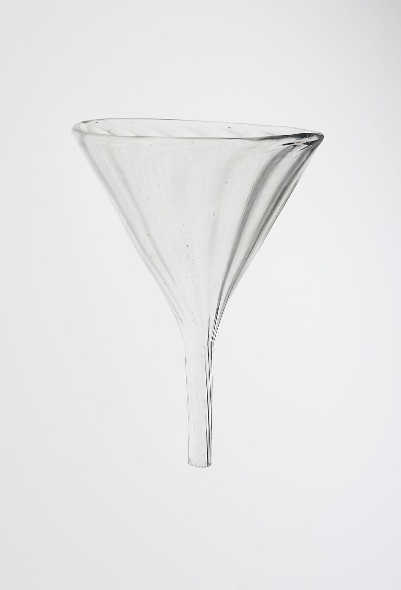 Funnel, Blown pattern-molded non-lead glass, American 