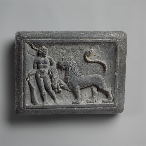 Wrestler's Weight with Hercules and the Nemean Lion; Wrestling Scene (reverse)