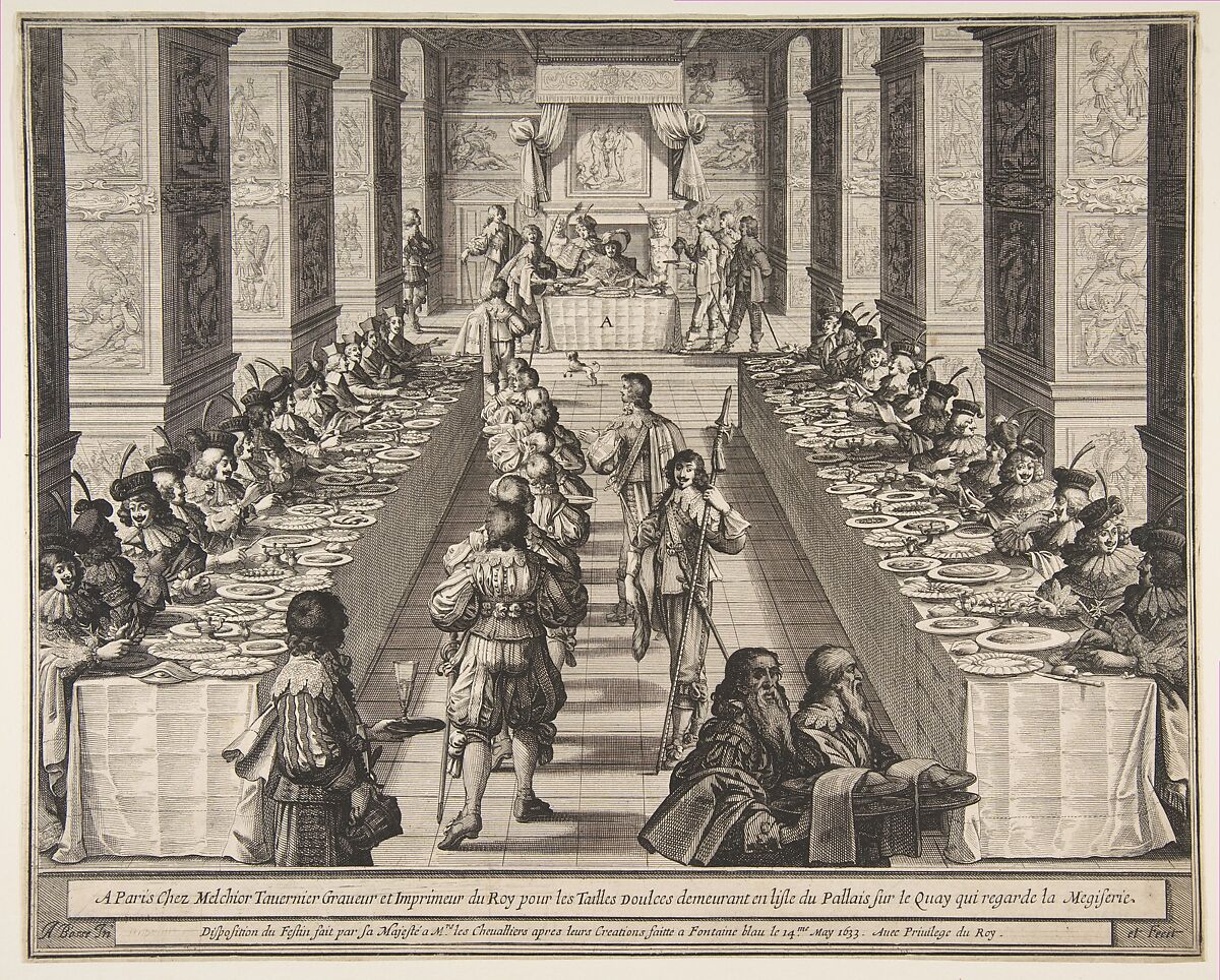 Banquet of the Chevaliers of the Holy Spirit, Abraham Bosse (French, Tours 1602/04–1676 Paris), Etching 