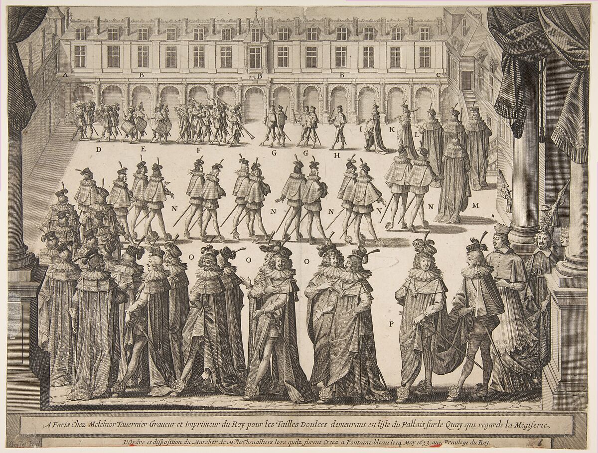 Order of the Chevaliers Marching at Fontainebleau in May 1633, Abraham Bosse (French, Tours 1602/04–1676 Paris), Etching 