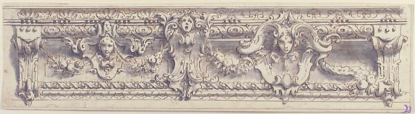Design for a Decorative Frieze or Console, Pen and brown ink, brush and gray wash
