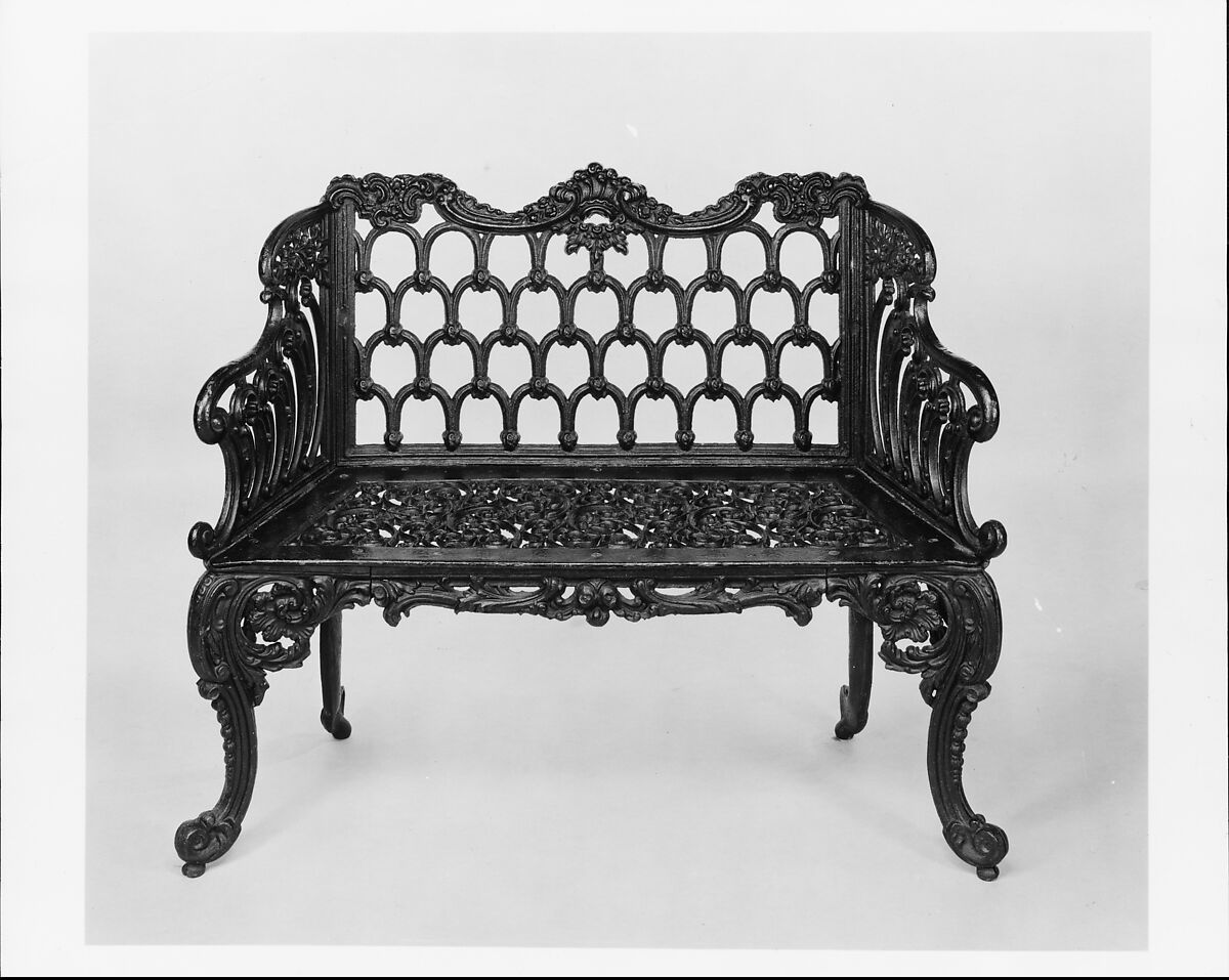 Garden Bench, Cast iron, American 