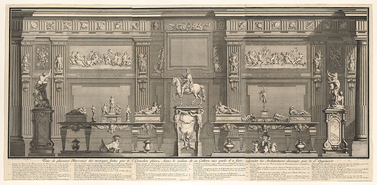 La Galerie de Girardon, Nicolas Chevalier (French, active Paris, 18th century), Etching and engraving