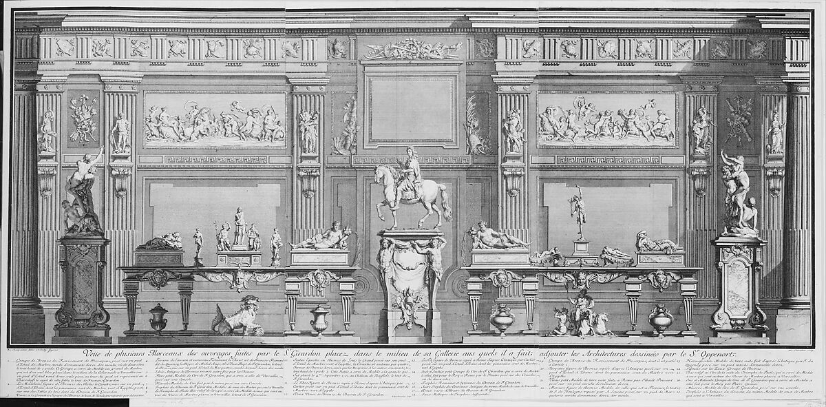 La Galerie de Girardon, Nicolas Chevalier (French, active Paris, 18th century), Etching and engraving 