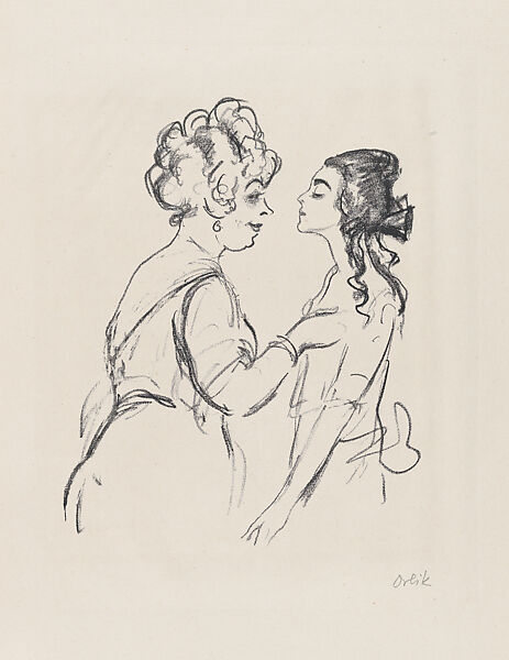 Margarete Kupfer as Magdalene and Hambach as Kadega di Santa Croce, Emil Orlik (Austro-Hungarian, Prague 1870–1932 Berlin), Lithograph 