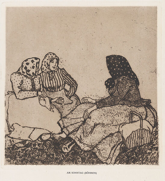 On Sunday (Bohemia), Emil Orlik (Austro-Hungarian, Prague 1870–1932 Berlin), Etching, drypoint 