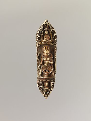 Plaque from a Tantric Ritual Apron (Chakrasamvara and Vajravarahi at Center)