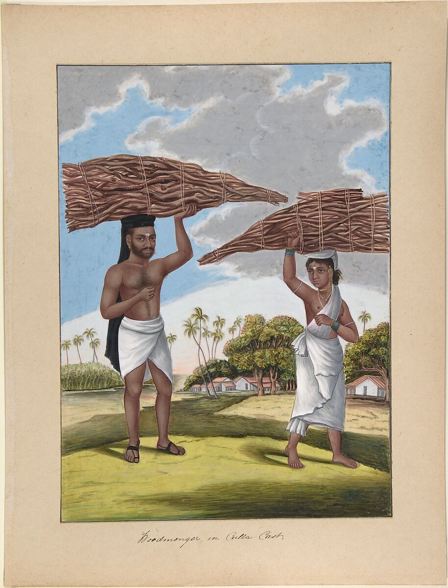 Woodmonger in Culla Caste, from Indian Trades and Castes, Anonymous, Indian, 19th century, Watercolor and gouache 