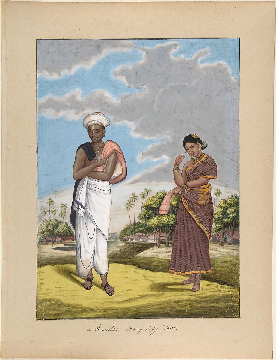 A Banker in Barry Selly Cast, from Indian Trades and Castes, Anonymous, Indian, 19th century, Watercolor and gouache 