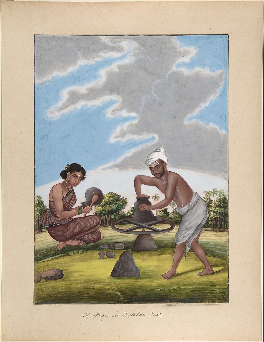 A Potter in Balabar Cast, from Indian Trades and Castes, Anonymous, Indian, 19th century, Watercolor and gouache 