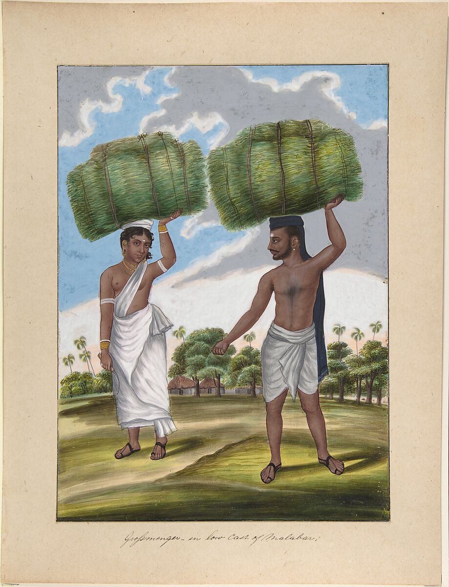 Grossmonger, in Low Cast of Malabar, from Indian Trades and Castes, Anonymous, Indian, 19th century, Watercolor and gouache 
