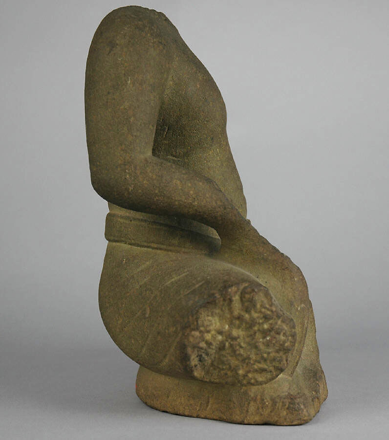 Seated Male Figure, Stone, Vietnam (Funan or Champa)