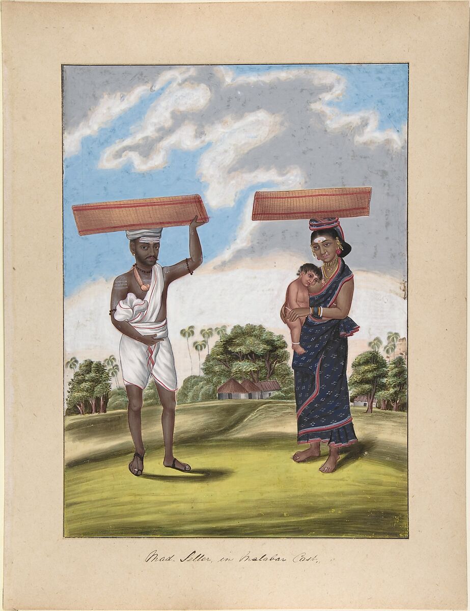 Mad-seller, in Malabar Cast, from Indian Trades and Castes, Anonymous, Indian, 19th century, Watercolor and gouache 
