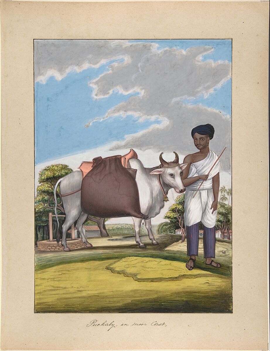 Puckaly in Moor Cast, from Indian Trades and Castes, Anonymous, Indian, 19th century, Watercolor and gouache 
