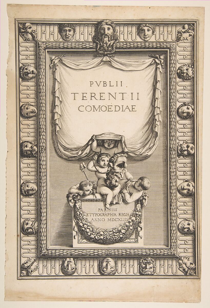 Title Page: Comedies of Terence (Publii Terentii Comoediae), Abraham Bosse (French, Tours 1602/04–1676 Paris), Etching 
