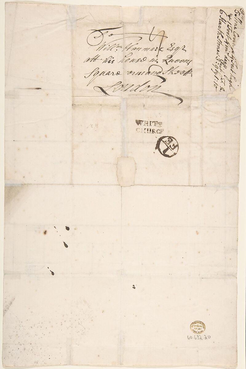 A Plan of the Gallery Floor over Offices, and Two Side Walls, Queens Square, Camden, London, Anonymous, British, late 18th–early 19th century, Pen and ink
