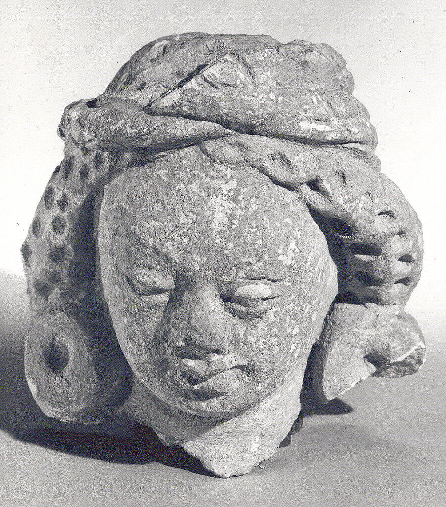 Head of a Male Figure, Stucco, Afghanistan 