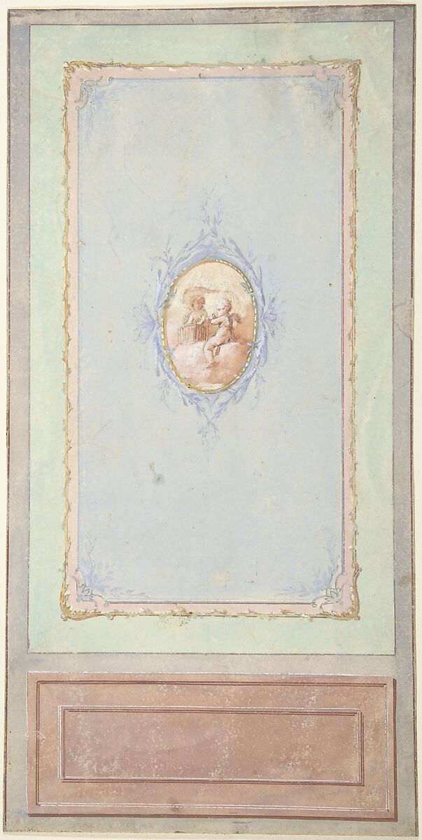 Wall Panel Design, Anonymous, British, 19th century, Watercolor 