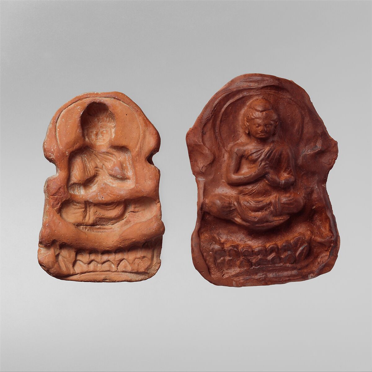 Mold and Impression for a Seated Buddha, Terracotta, Pakistan (ancient region of Gandhara) 