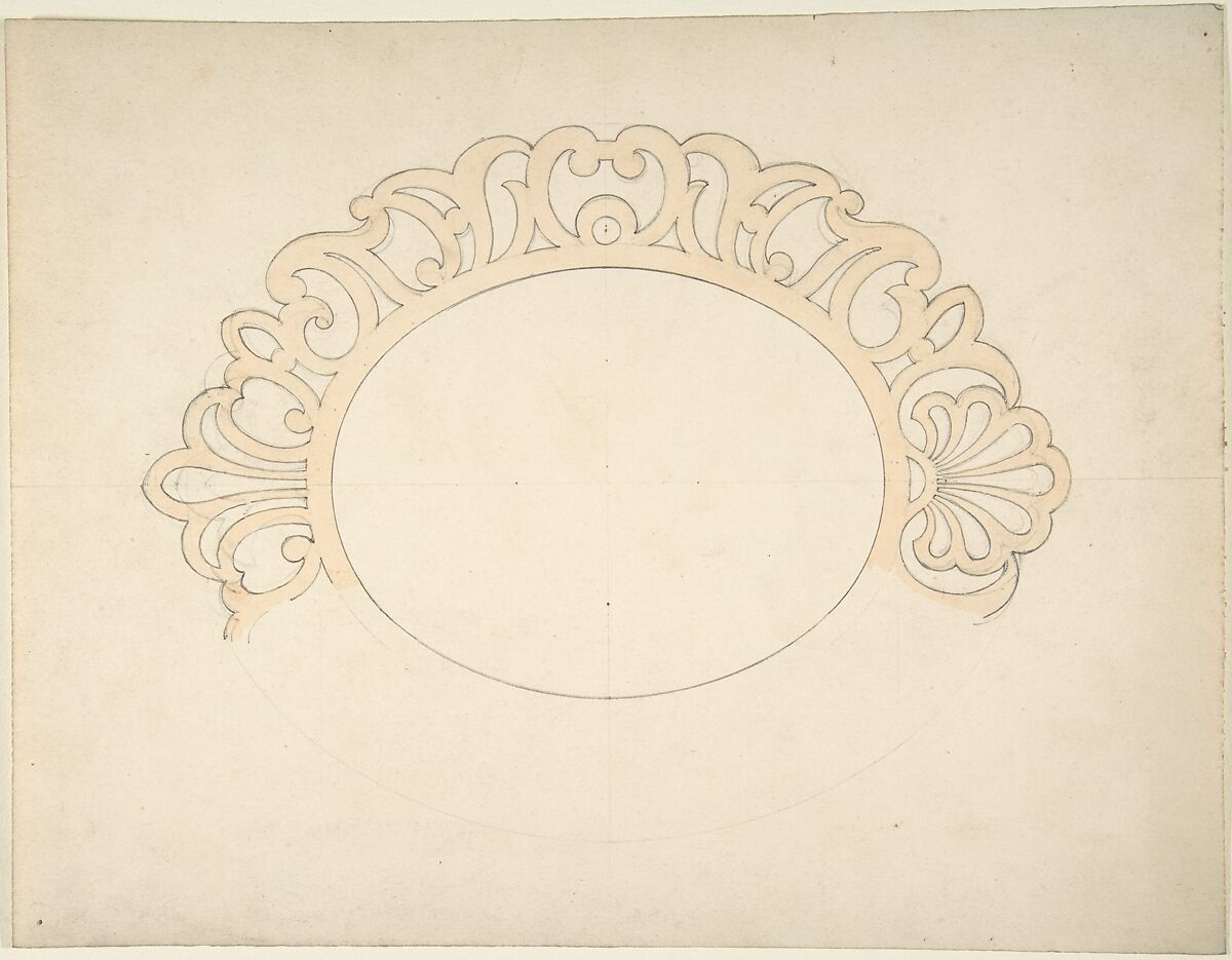Frame Design, Anonymous, British, 19th century, Pen and ink and watercolor 