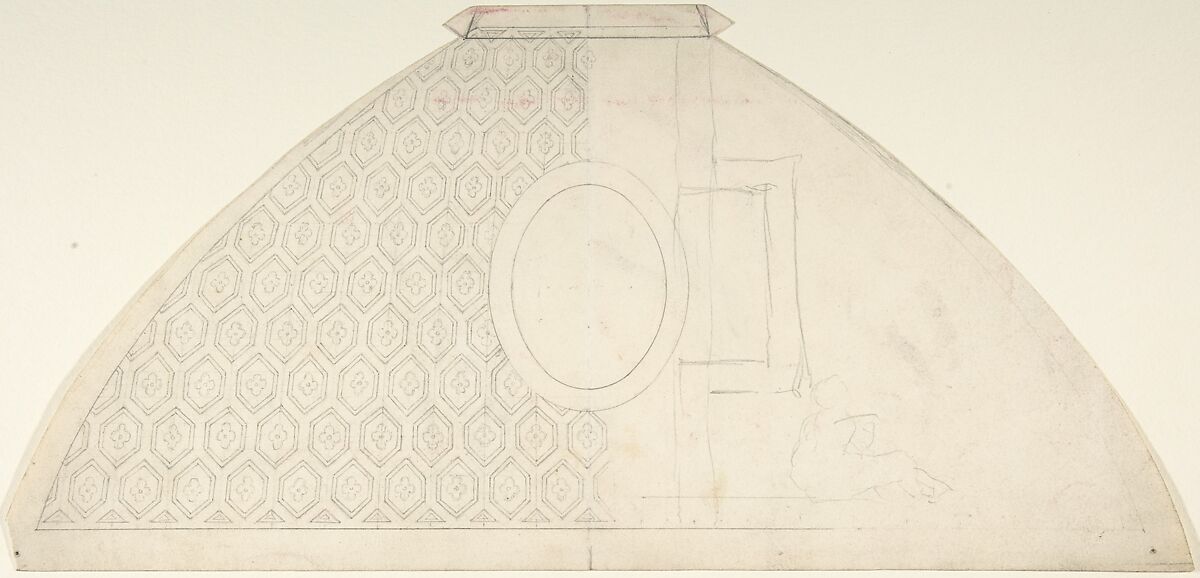 Design for Domed Ornament, Anonymous, British, 19th century, Graphite 