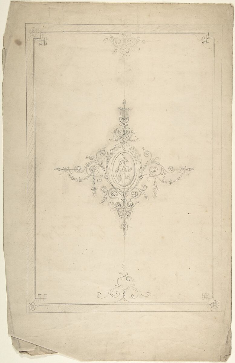 Ceiling Design, Anonymous, British, 19th century, Graphite 