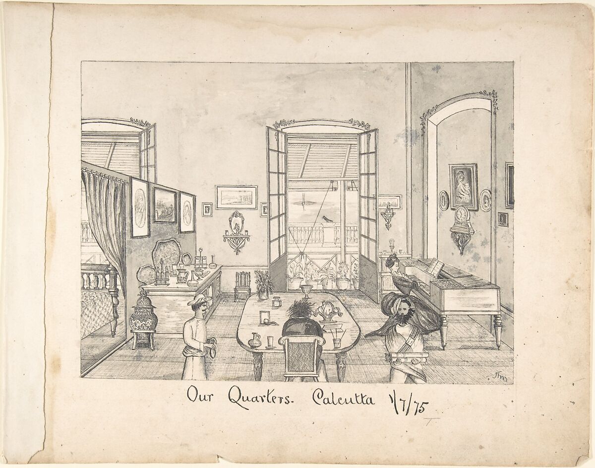 Our Quarters Calcutta, Anonymous, British, 19th century, Pen and ink 