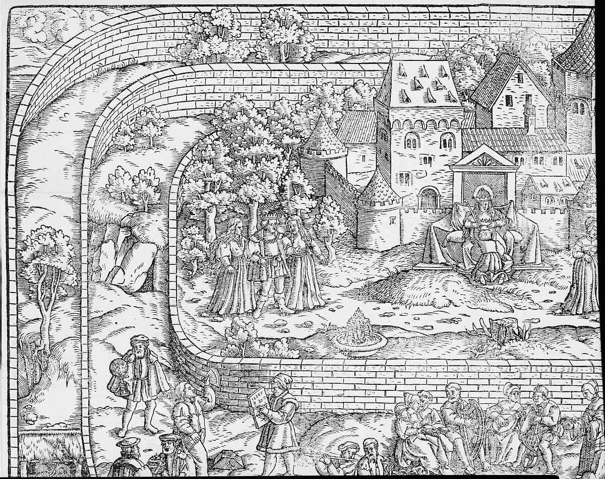 Tabula Cebetis, David Kandel (German, ca. 1520–ca. 1596), Woodcut; second state of two 