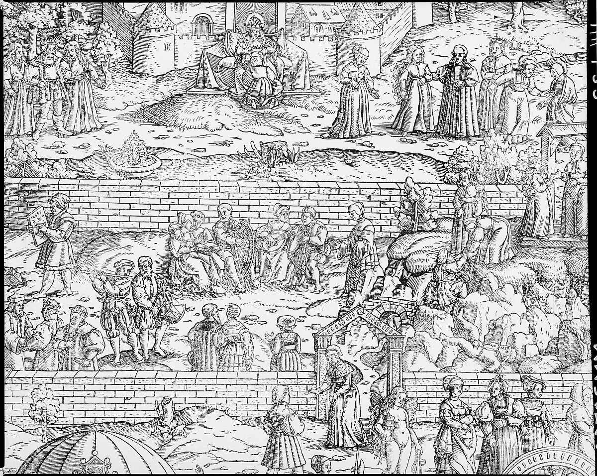 Tabula Cebetis, David Kandel (German, ca. 1520–ca. 1596), Woodcut; second state of two