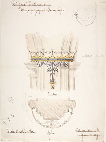Design for Proposed Column Lights, St. Jude's Church, Southsea