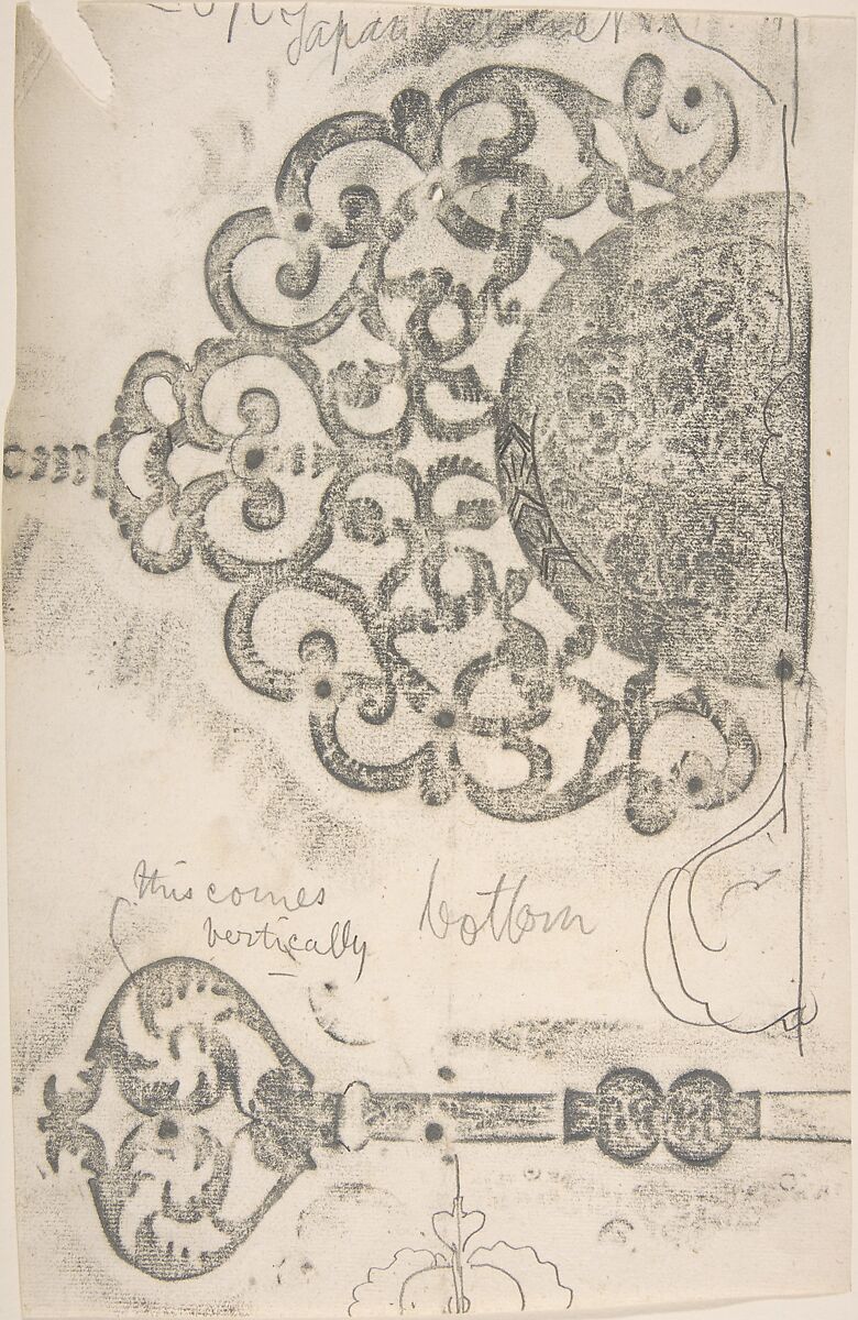 Rubbings of Metalwork, Richardson Ellson &amp; Co. (British), Charcoal with Additions in Graphite 