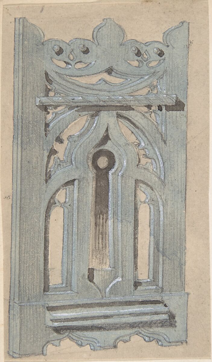 Metal Keyplate for Church, Anonymous, British, 19th century, Gouache 