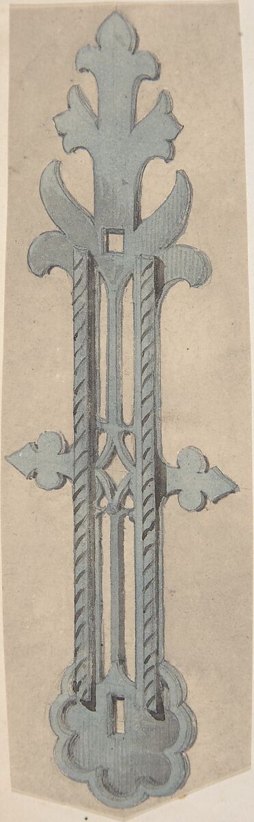 Metal Doorplate for Church, Anonymous, British, 19th century, Gouache 