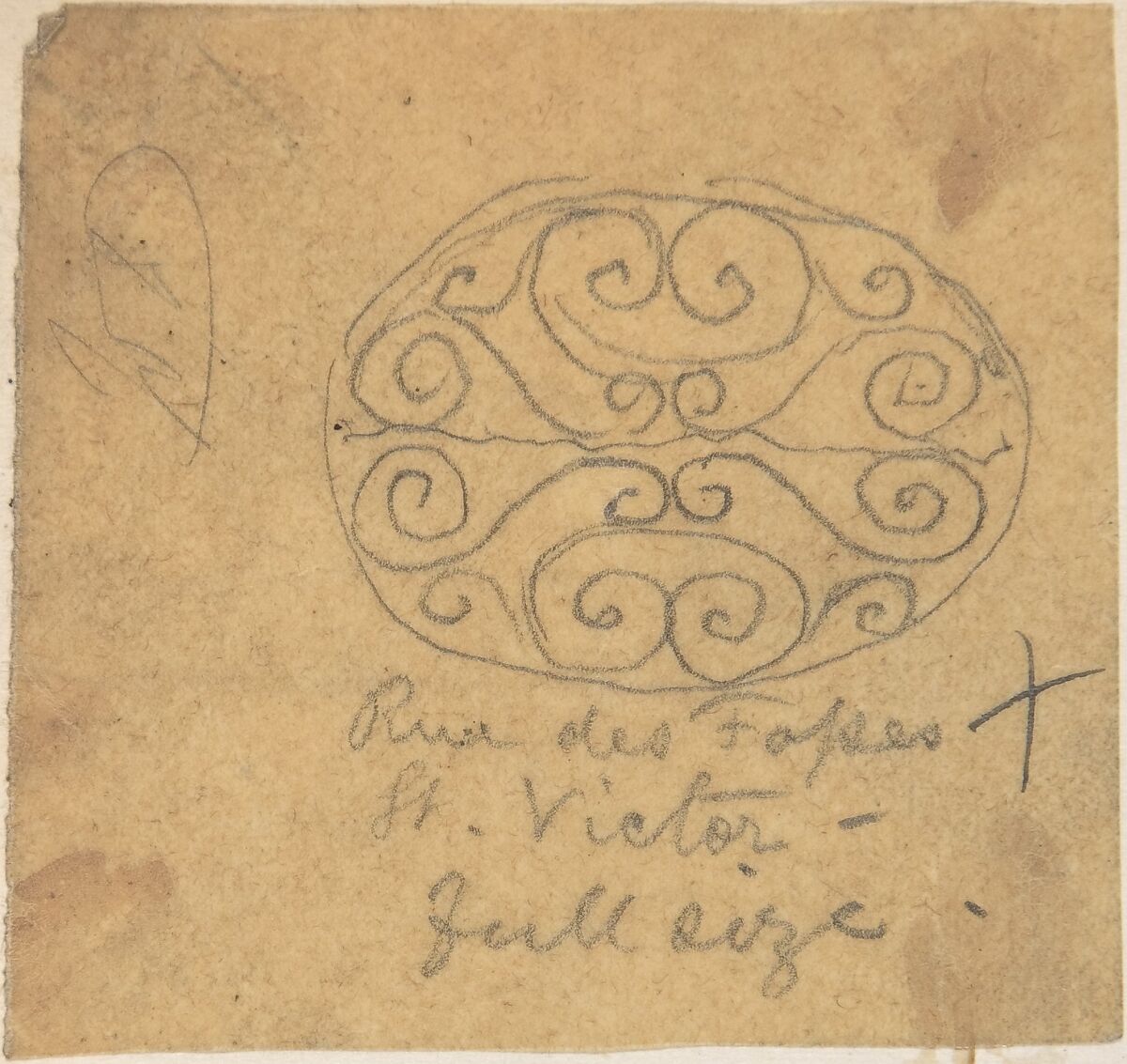 Metalwork Design, from Rue des Fosses St. Victor, Richardson Ellson &amp; Co. (British), Graphite on tracing paper 