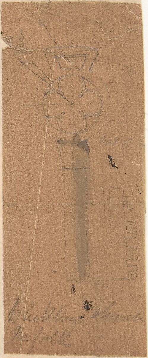 Key from Norfolk Church, Richardson Ellson &amp; Co. (British), Graphite on tracing paper 