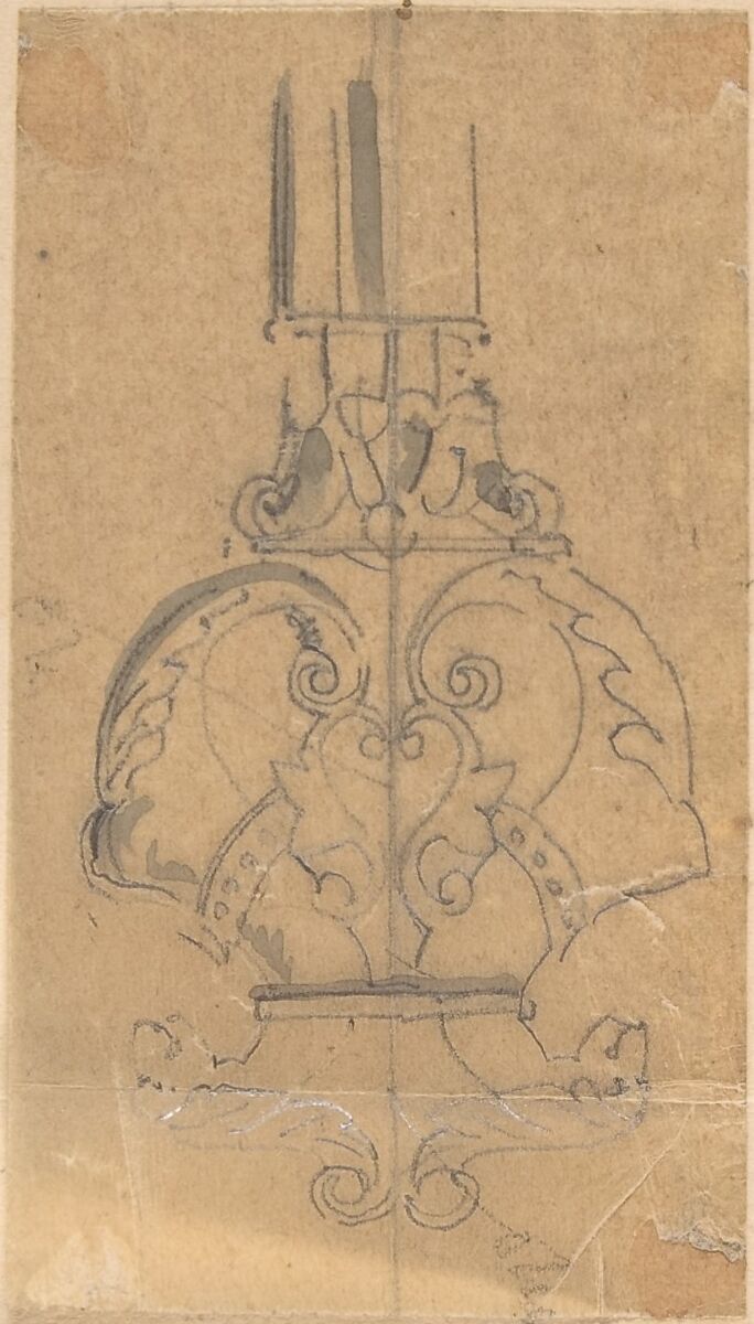 Ornament from Hotel de Clugny, Richardson Ellson &amp; Co. (British), Graphite on tracing paper 
