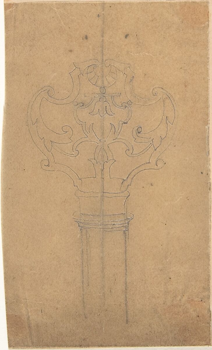 French 15th century Lockplate, Richardson Ellson &amp; Co. (British), Graphite on tracing paper 
