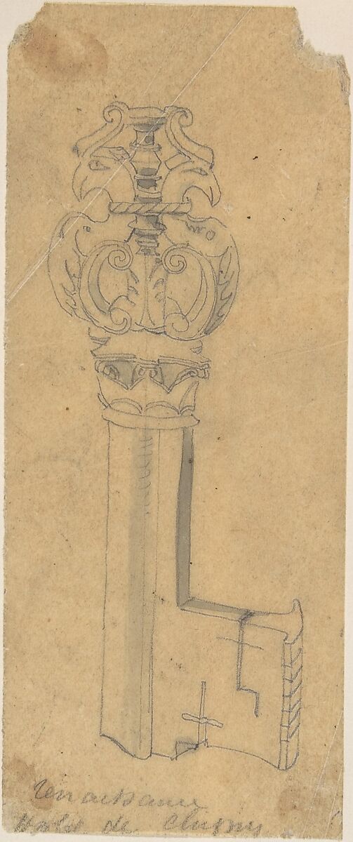Key, Anonymous, British, 19th century, Graphite 