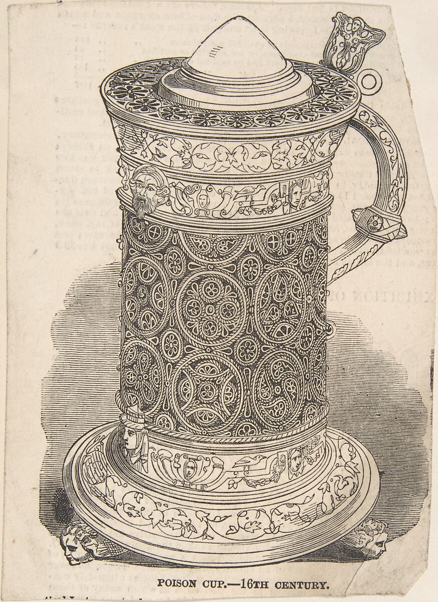 Poison Cup - 16th century, Anonymous, British, 19th century, Wood engraving 