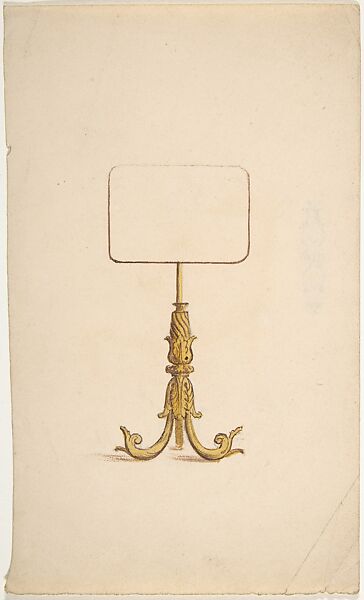 Design for a Firescreen, Attributed to Gillows (British, 19th century), Pen and ink, gouache (bodycolor) 
