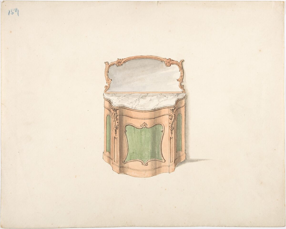 Anonymous British 19th Century Design For A Dressing Cabinet