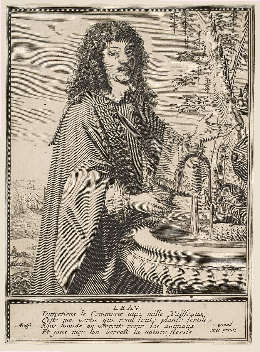 Water, Abraham Bosse (French, Tours 1602/04–1676 Paris), Etching 