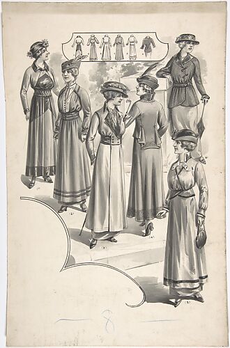 Designs for Six Women's Dresses