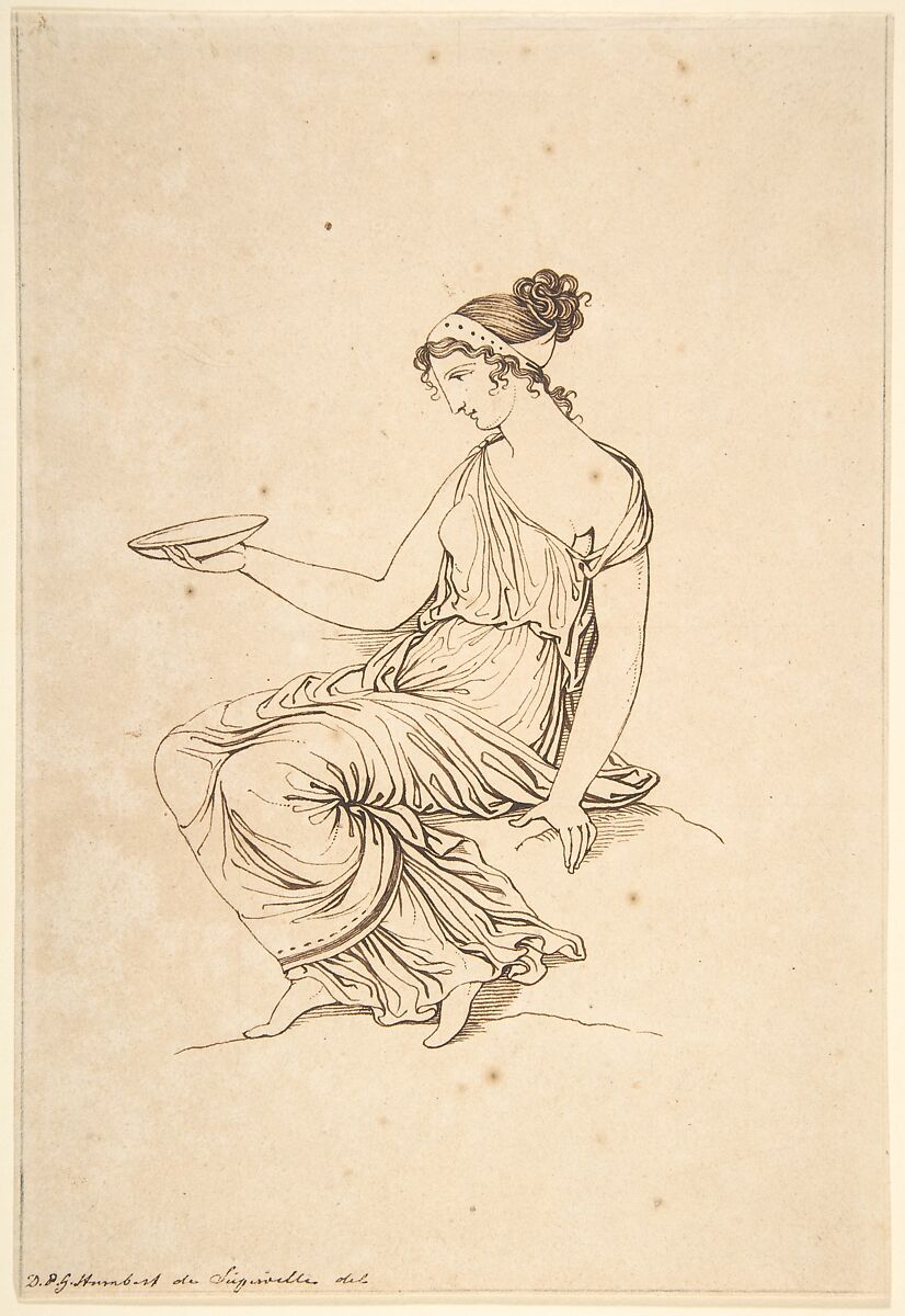 A Seated Woman in Profile, David-Pierre Giottino Humbert de Superville (Dutch, The Hague 1770–1849 Leiden), Pen and brown ink 