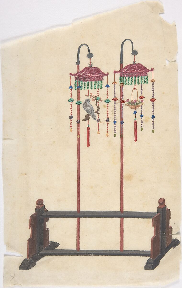 Lamp Design, Anonymous, Chinese, 19th century, Watercolor 