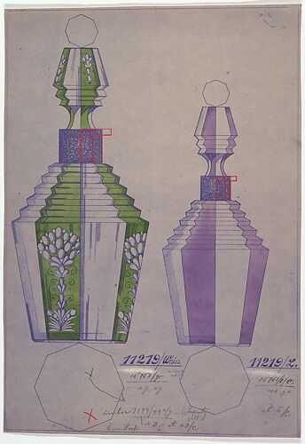Design for Two Cut Glass Bottles