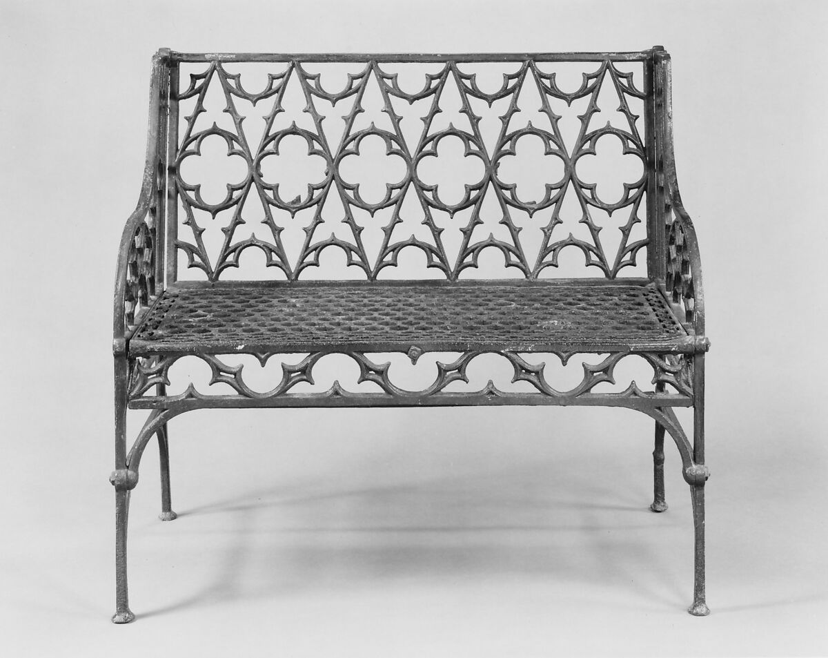 Garden Settee, Cast iron, American 